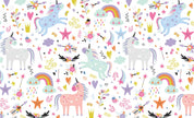 3D Unicorn Rainbow  Star Leaf Love Wall Mural Wallpaper YXL 2692