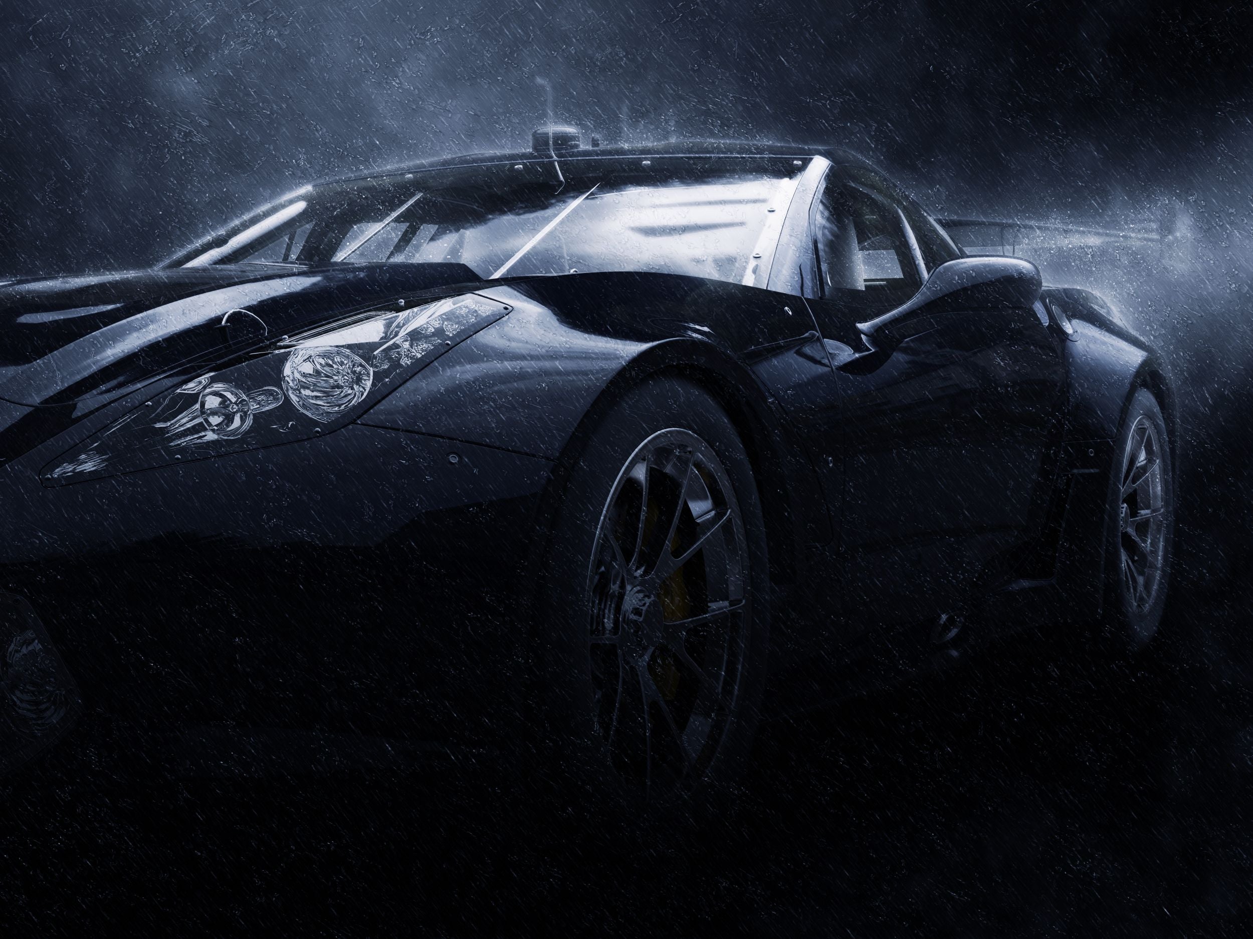 3D Black Sports Car Wallpaper Wall Mural Wall Decor Wall Art Wall Sticker Remoable Wallpaper
