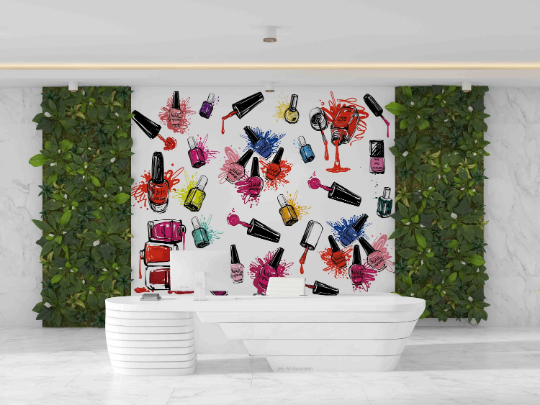 Graffiti Nail Polish Wallpaper urban graffiti wall mural for teen room, studio or feature wall
