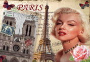 3D Vintage Movie Star Paris retro movie star Paris collage wall mural wallpaper for living room - view 5