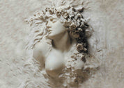 3D Sculpture Woman Floral Lvory White Wall Mural Wallpaper YXL 2750