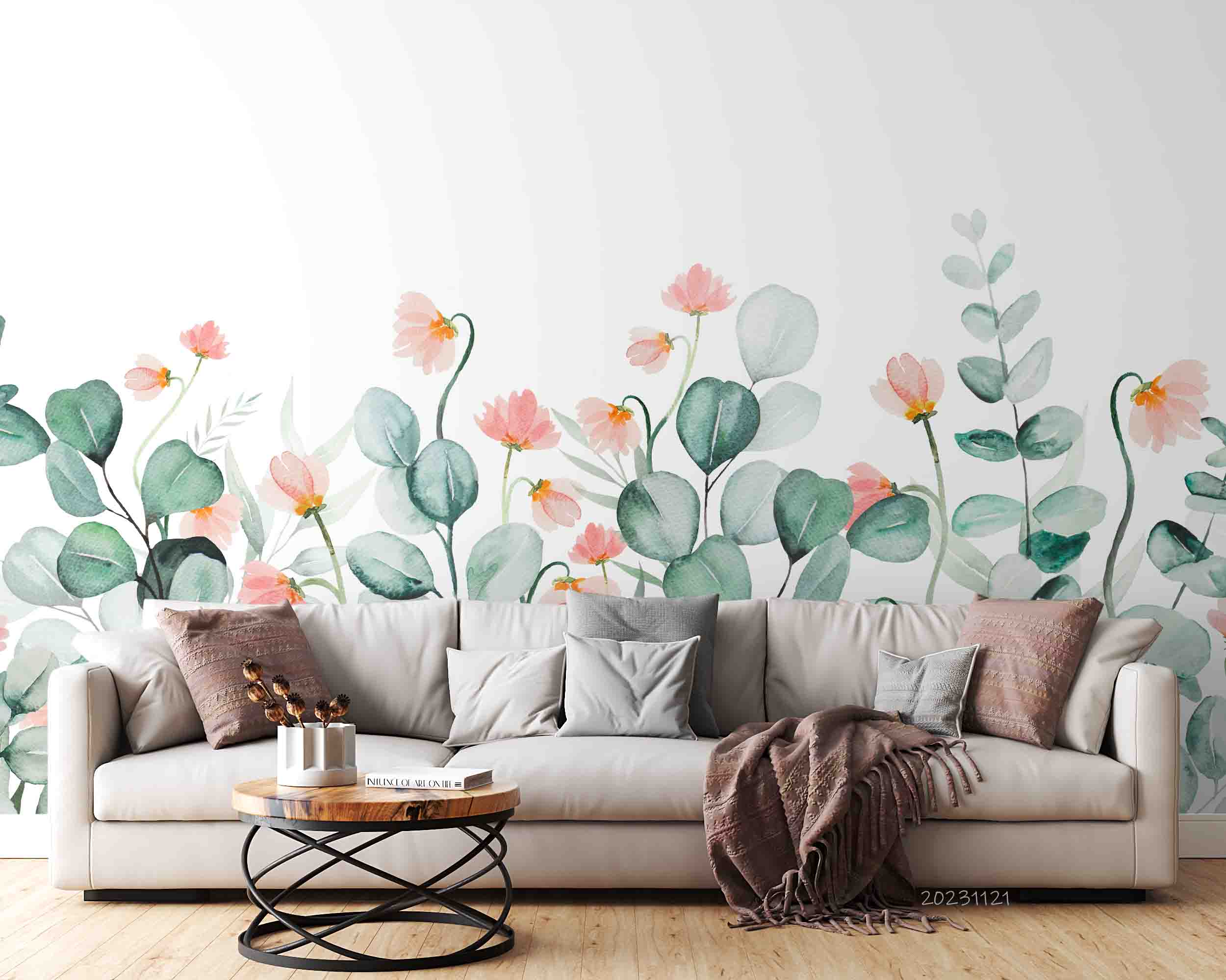 3D Floral Leaf Phalaenopsis Wall Mural Wallpaper YXL 3179