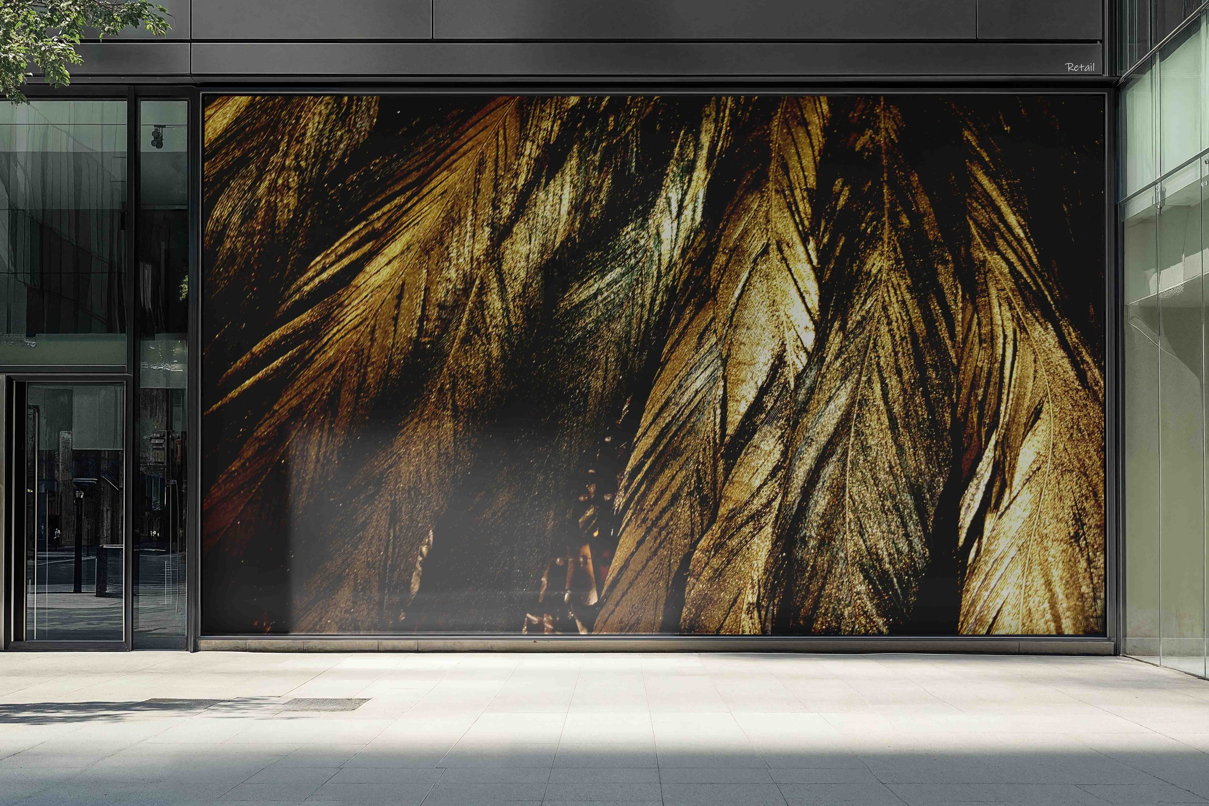 3D Retail Shop Store Market Trade Feather Wall Mural Wallpaper 18