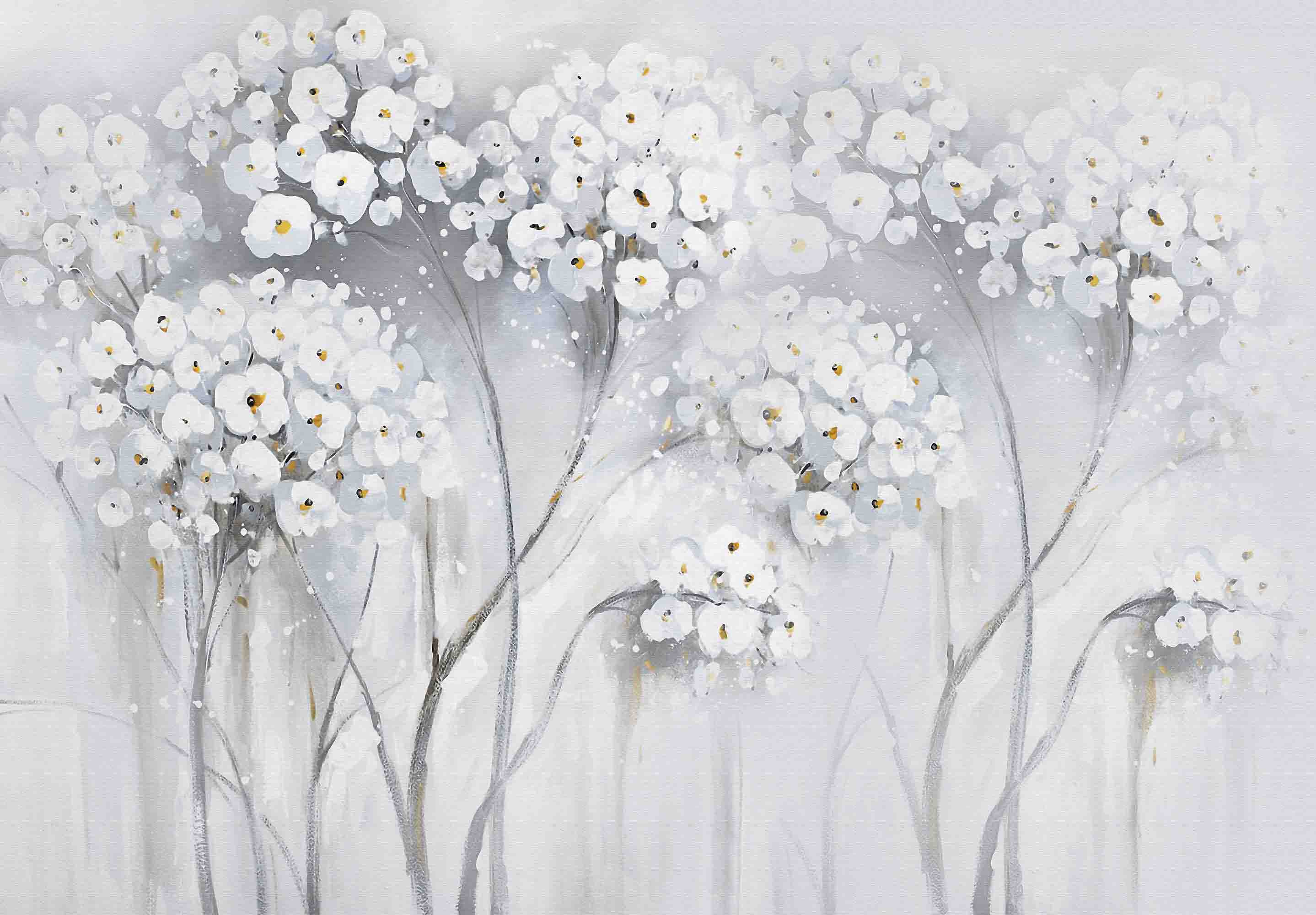 3D Flower Dried Flower White Wall Mural Wallpaper YXL 06- Jess Art Decoration