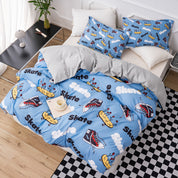 3D Blue Shoes Skateboard Pattern Quilt Cover Set Bedding Set Duvet Cover Pillowcases 520- Jess Art Decoration