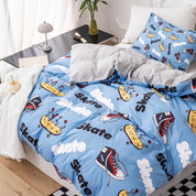 3D Blue Shoes Skateboard Pattern Quilt Cover Set Bedding Set Duvet Cover Pillowcases 520- Jess Art Decoration
