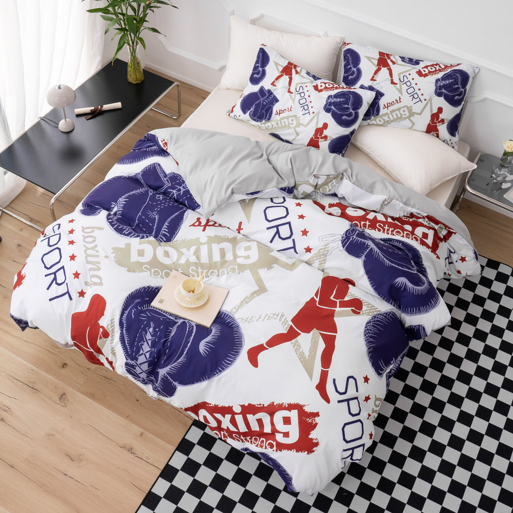 3D Boxing Sports Pattern Quilt Cover Set Bedding Set Duvet Cover Pillowcases 531- Jess Art Decoration