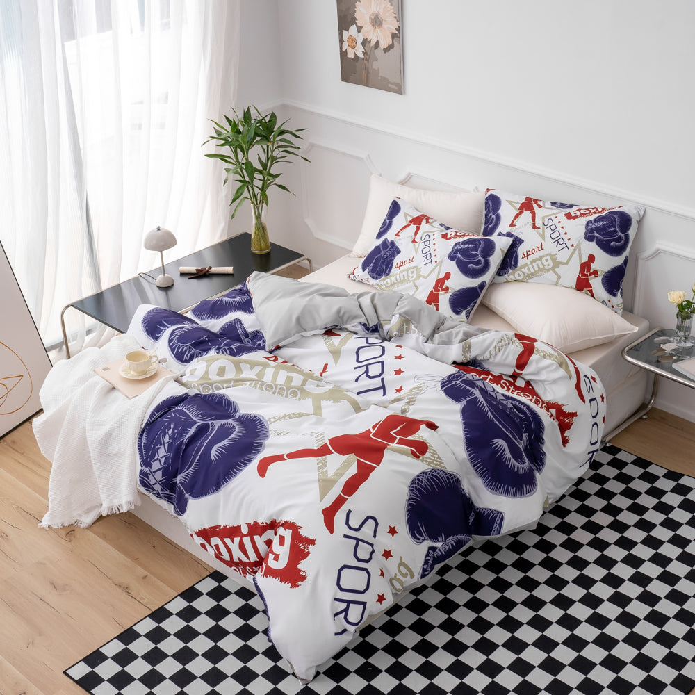 3D Boxing Sports Pattern Quilt Cover Set Bedding Set Duvet Cover Pillowcases 531- Jess Art Decoration