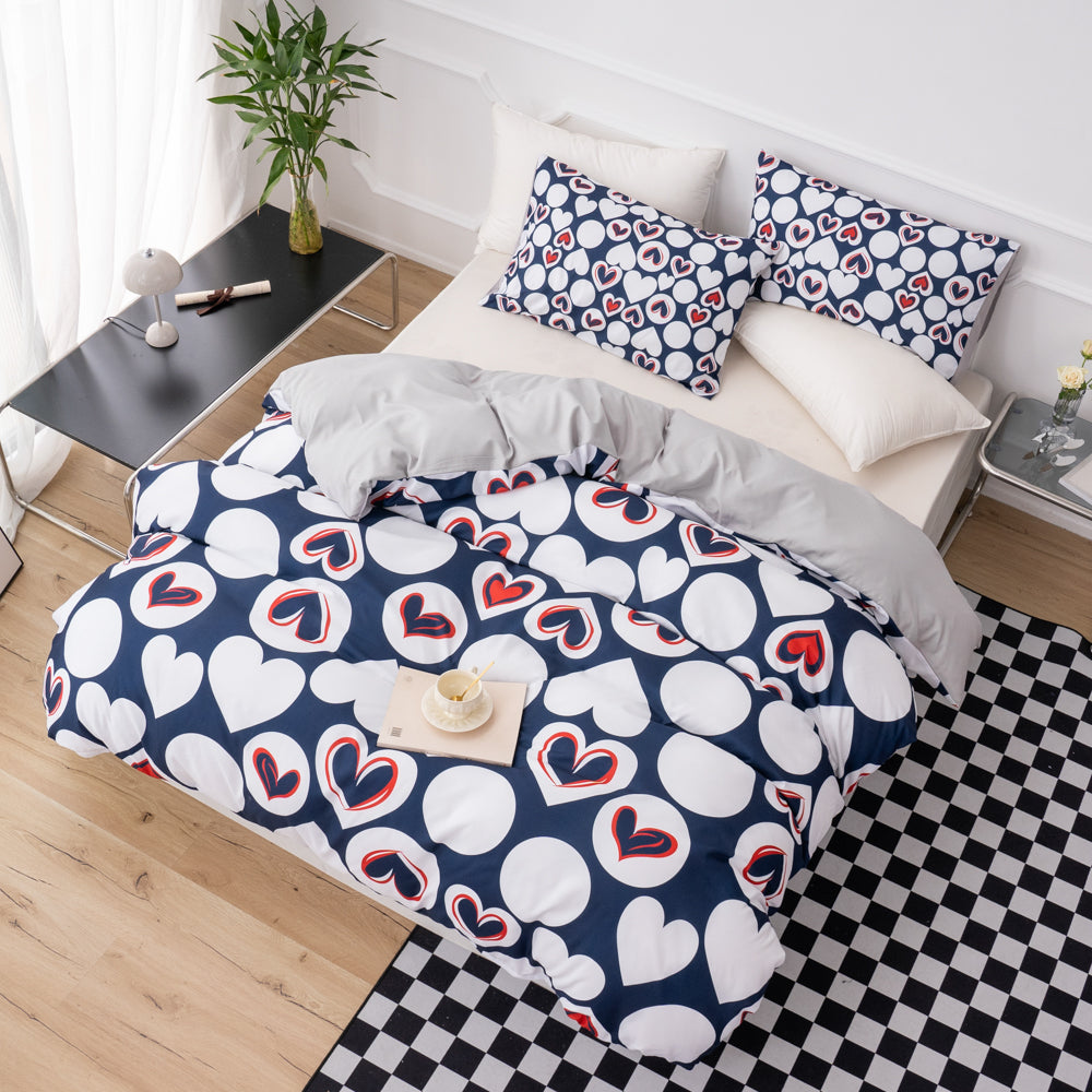 3D Roundness Heart Quilt Cover Set Bedding Set Duvet Cover Pillowcases 518- Jess Art Decoration