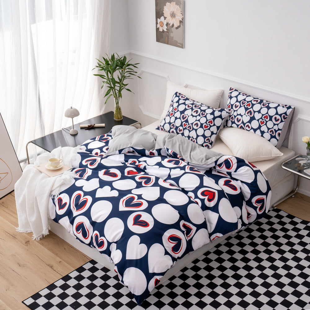 3D Roundness Heart Quilt Cover Set Bedding Set Duvet Cover Pillowcases 518- Jess Art Decoration
