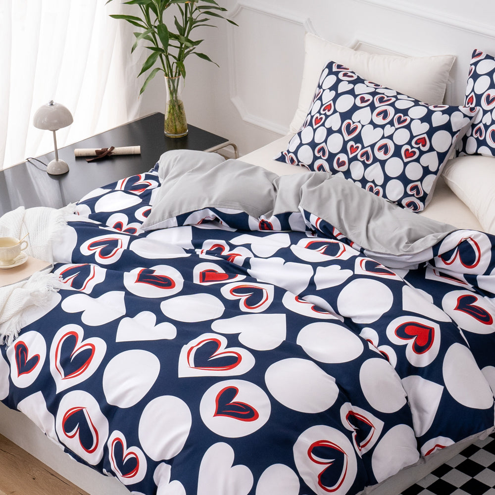 3D Roundness Heart Quilt Cover Set Bedding Set Duvet Cover Pillowcases 518- Jess Art Decoration