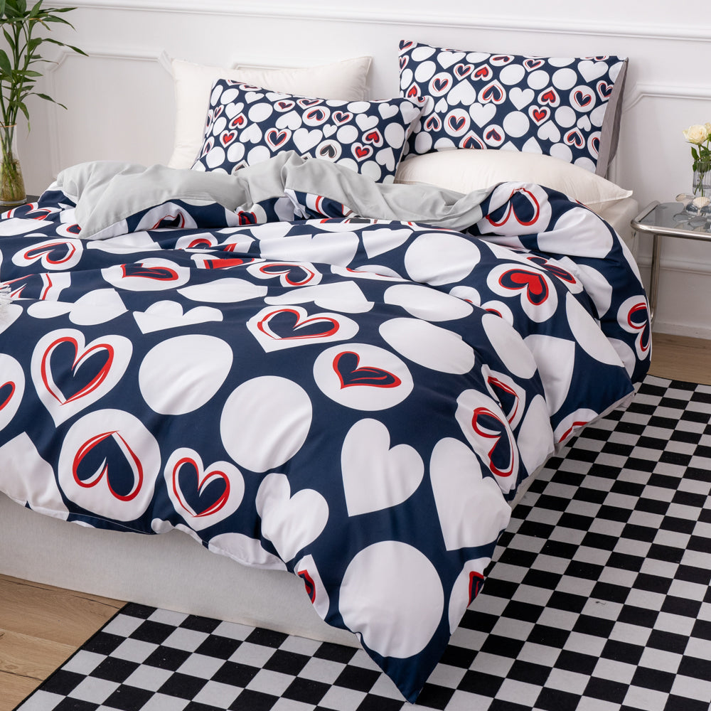 3D Roundness Heart Quilt Cover Set Bedding Set Duvet Cover Pillowcases 518- Jess Art Decoration