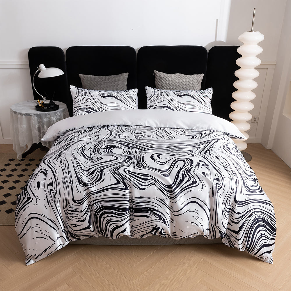 3D Black Marble Abstract Quilt Cover Set Bedding Set Duvet Cover Pillowcases 702- Jess Art Decoration