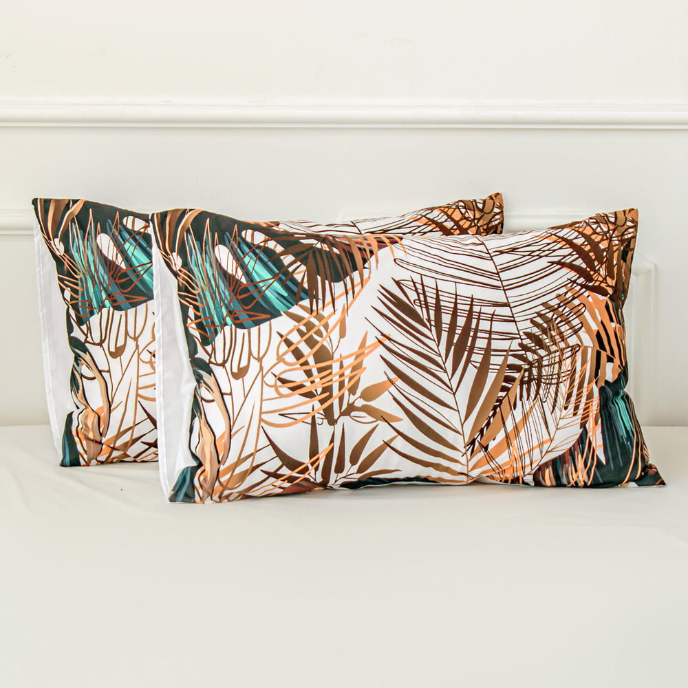 3D Green Brown Leaves Quilt Cover Set Bedding Set Duvet Cover Pillowcases 650- Jess Art Decoration