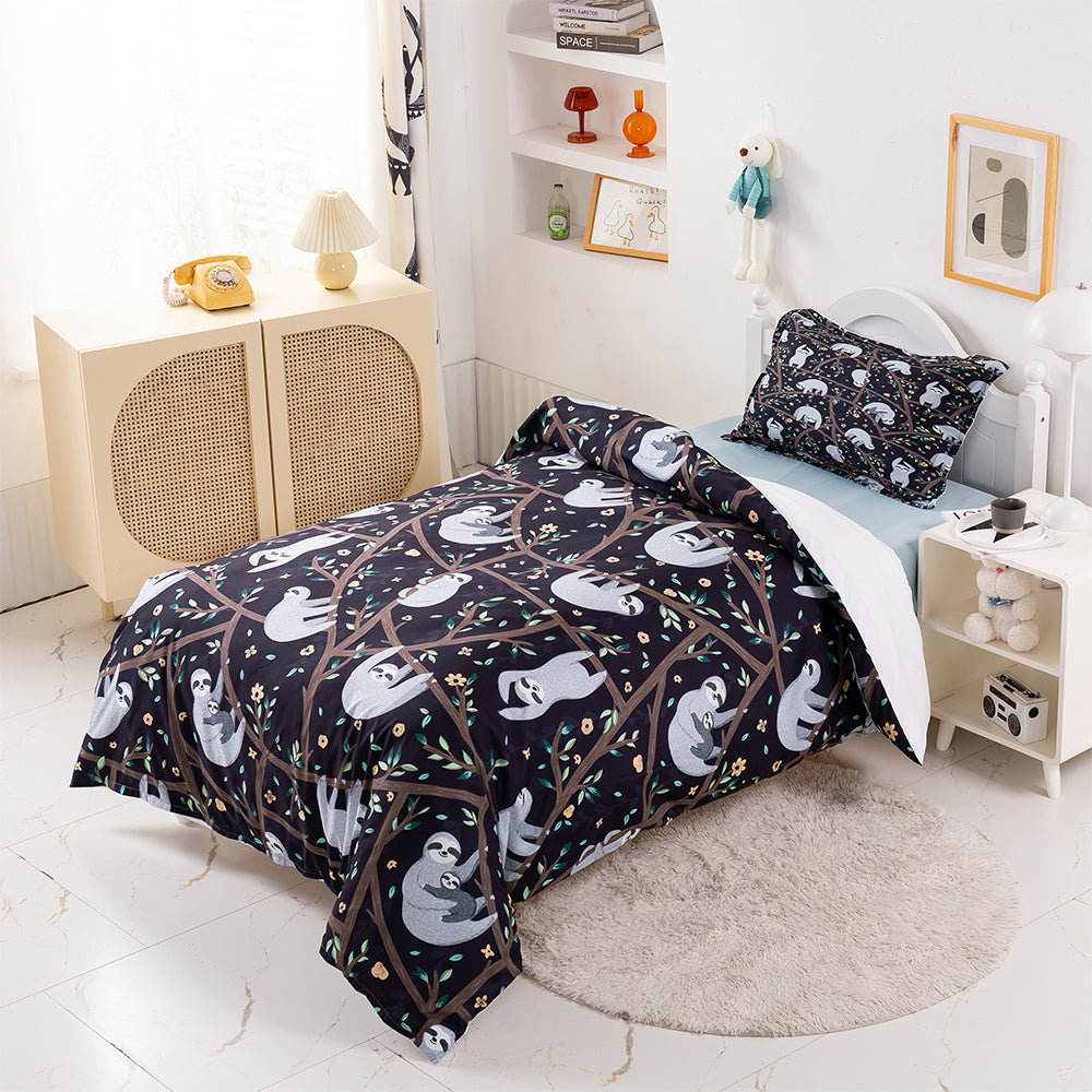3D Bradypod Branch Cartoon Quilt Cover Set Bedding Set Duvet Cover Pillowcases 442- Jess Art Decoration