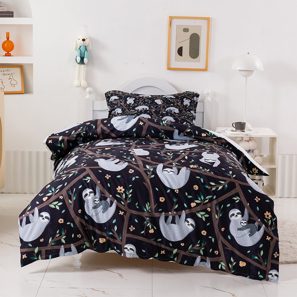 3D Bradypod Branch Cartoon Quilt Cover Set Bedding Set Duvet Cover Pillowcases 442- Jess Art Decoration