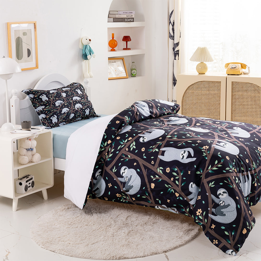 3D Bradypod Branch Cartoon Quilt Cover Set Bedding Set Duvet Cover Pillowcases 442- Jess Art Decoration