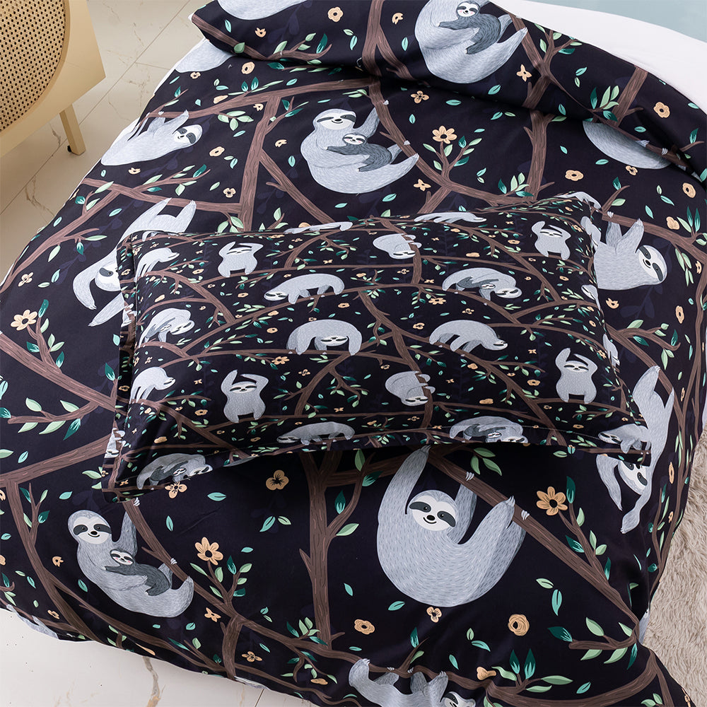 3D Bradypod Branch Cartoon Quilt Cover Set Bedding Set Duvet Cover Pillowcases 442- Jess Art Decoration
