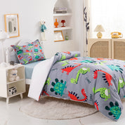 3D Dinosaur Cartoon Colorful Pattern Quilt Cover Set Bedding Set Duvet Cover Pillowcases 447- Jess Art Decoration