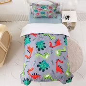 3D Dinosaur Cartoon Colorful Pattern Quilt Cover Set Bedding Set Duvet Cover Pillowcases 447- Jess Art Decoration