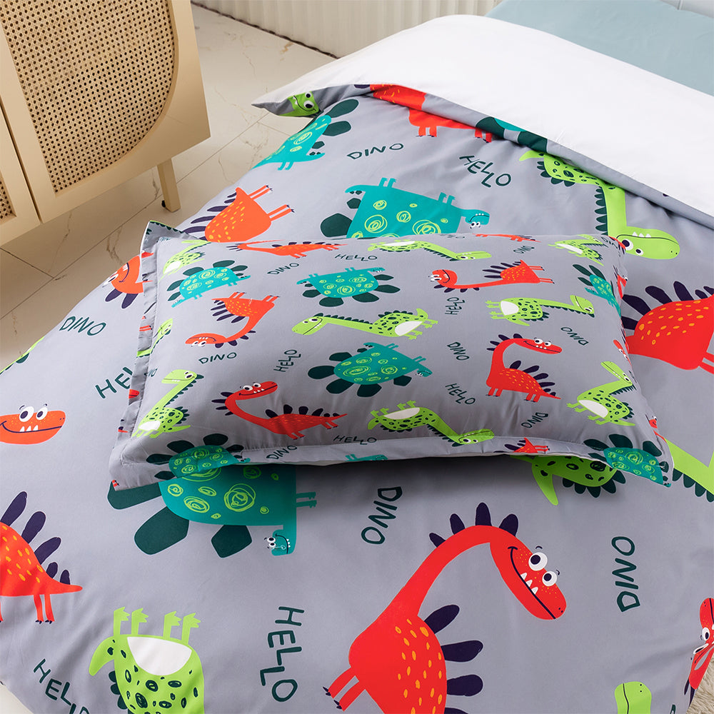 3D Dinosaur Cartoon Colorful Pattern Quilt Cover Set Bedding Set Duvet Cover Pillowcases 447- Jess Art Decoration