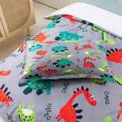 3D Dinosaur Cartoon Colorful Pattern Quilt Cover Set Bedding Set Duvet Cover Pillowcases 447- Jess Art Decoration