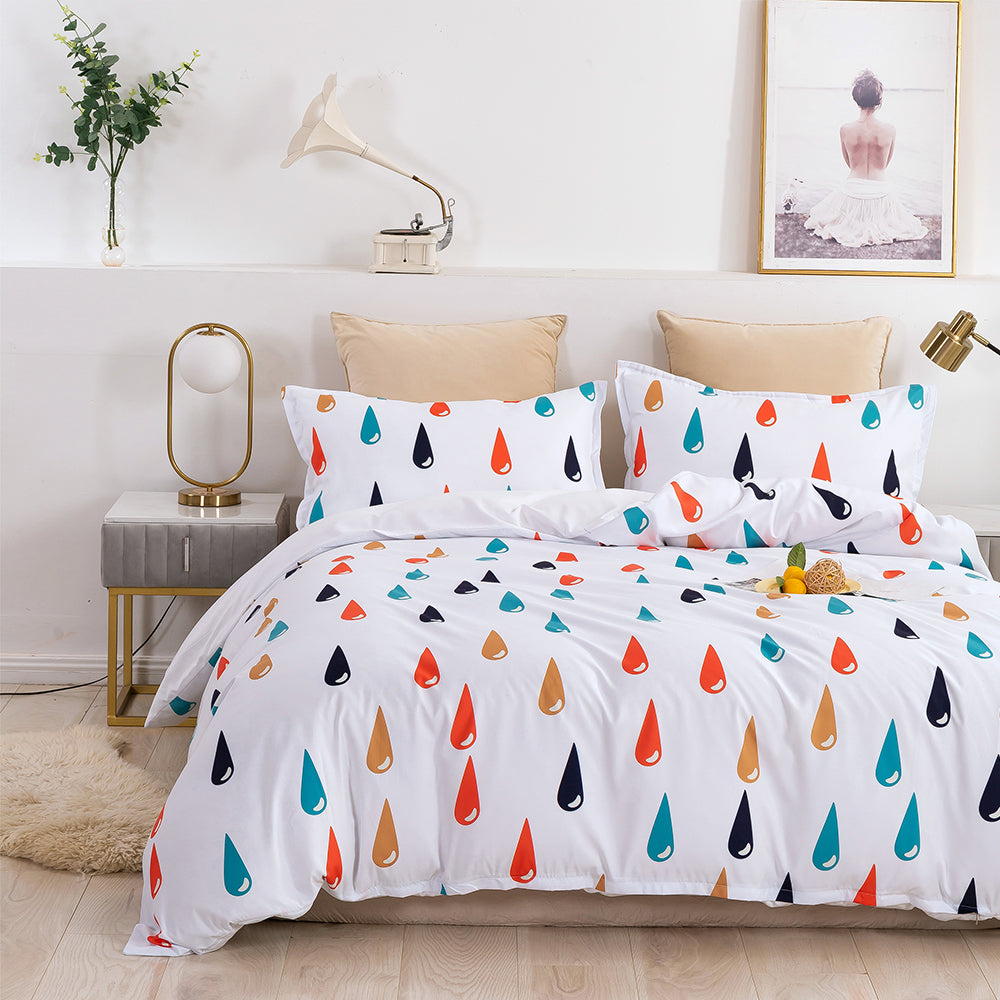3D Water Drop Geometric Colorful Quilt Cover Set Bedding Set Duvet Cover Pillowcases 31- Jess Art Decoration