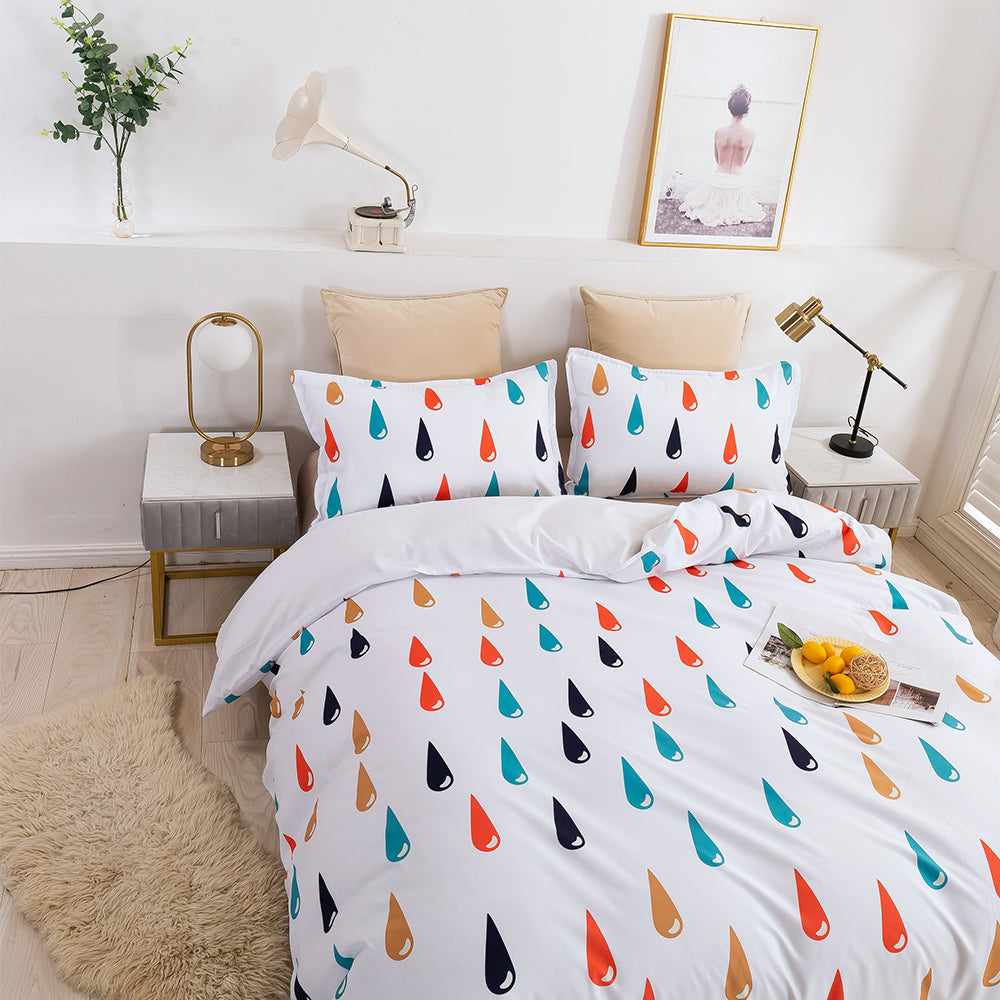 3D Water Drop Geometric Colorful Quilt Cover Set Bedding Set Duvet Cover Pillowcases 31- Jess Art Decoration