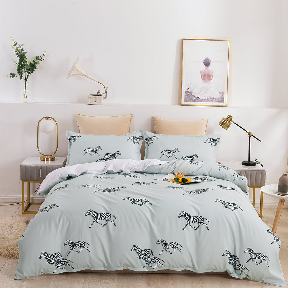 3D Zebra Grey Pattern Quilt Cover Set Bedding Set Duvet Cover Pillowcases 33- Jess Art Decoration