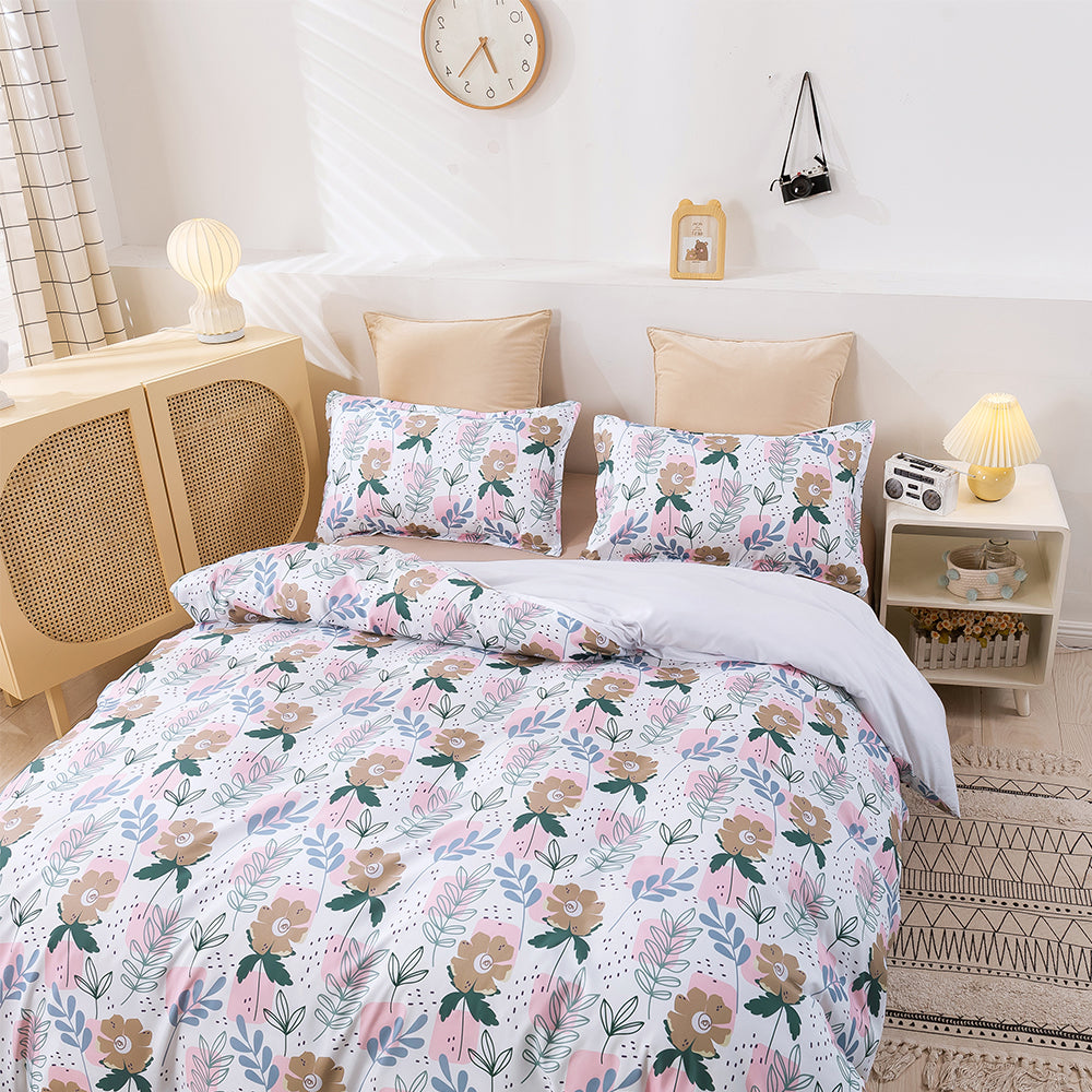 3D Leaves Floral Pattern Quilt Cover Set Bedding Set Duvet Cover Pillowcase 294- Jess Art Decoration
