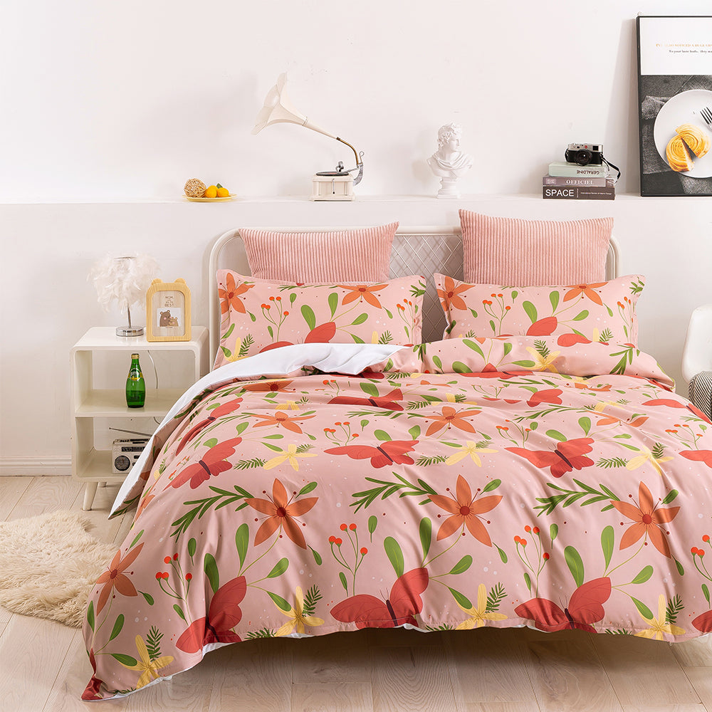3D Butterfly Floral Pattern Vintage Quilt Cover Set Bedding Set Duvet Cover Pillowcases 47- Jess Art Decoration