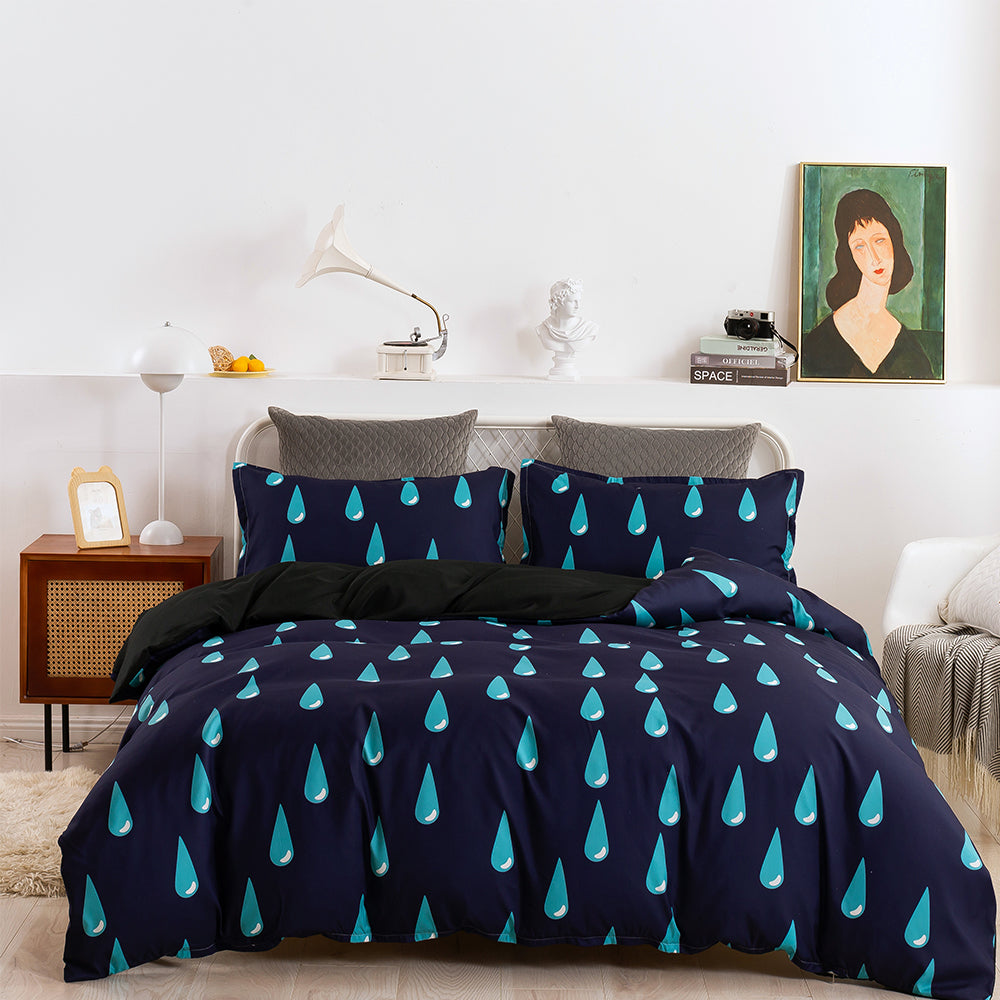 3D Water Drop Geometric Blue Quilt Cover Set Bedding Set Duvet Cover Pillowcases 41- Jess Art Decoration