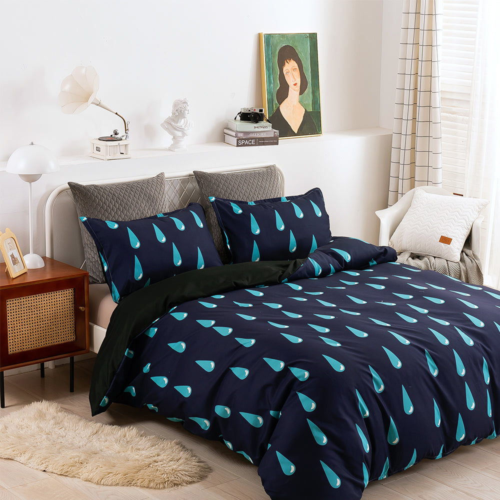 3D Water Drop Geometric Blue Quilt Cover Set Bedding Set Duvet Cover Pillowcases 41- Jess Art Decoration