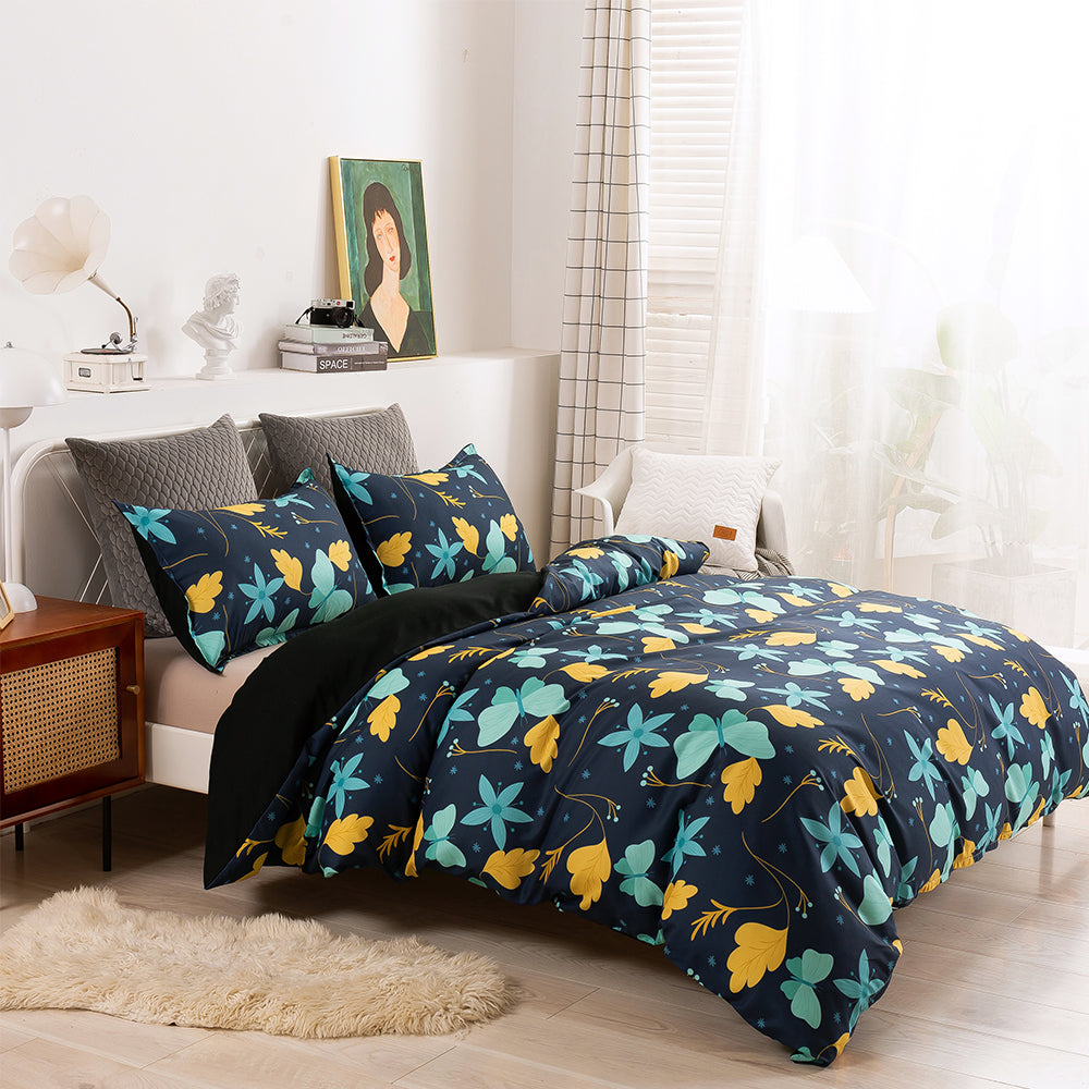 3D Butterfly Leaves Floral Pattern Quilt Cover Set Bedding Set Duvet Cover Pillowcases 42- Jess Art Decoration