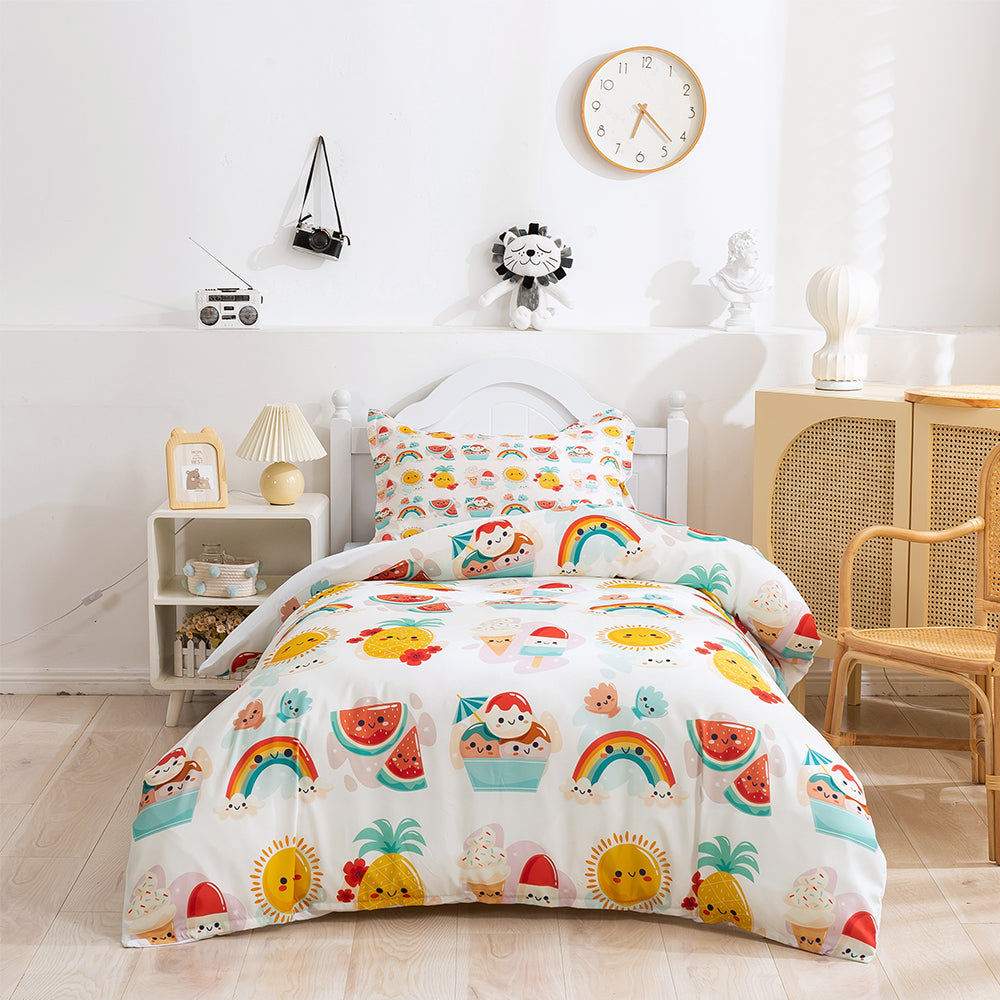 3D Watermelon Rainbow Pineapple Sun Cartoon Pattern Quilt Cover Set Bedding Set Duvet Cover Pillowcases 231- Jess Art Decoration