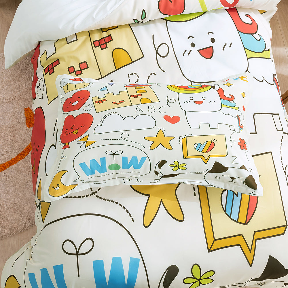 3D Unicorn Cat Moon Floral Cartoon Quilt Cover Set Bedding Set Duvet Cover Pillowcases 233- Jess Art Decoration