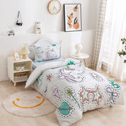 3D Unicorn Planet Star Cartoon Quilt Cover Set Bedding Set Duvet Cover Pillowcases 241- Jess Art Decoration
