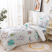 3D Unicorn Planet Star Cartoon Quilt Cover Set Bedding Set Duvet Cover Pillowcases 241- Jess Art Decoration