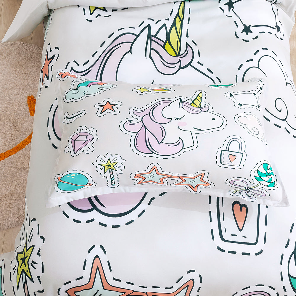 3D Unicorn Planet Star Cartoon Quilt Cover Set Bedding Set Duvet Cover Pillowcases 241- Jess Art Decoration