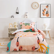 3D Fruit Pink Geometric Quilt Cover Set Bedding Set Duvet Cover Pillowcases 243- Jess Art Decoration