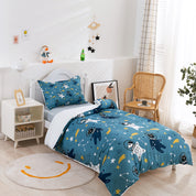 3D Dog Cat Spaceman Blue Meteor Quilt Cover Set Bedding Set Duvet Cover Pillowcases 253- Jess Art Decoration