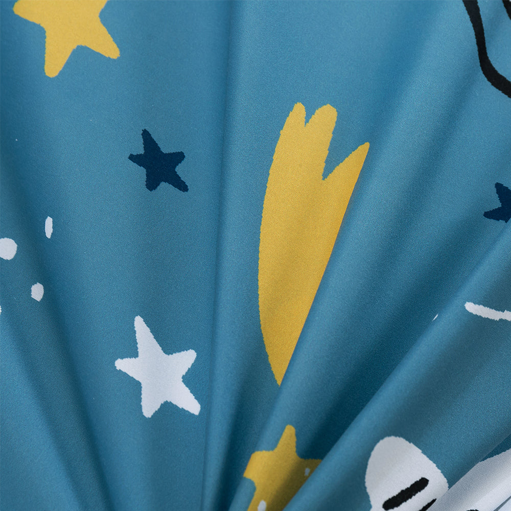 3D Dog Cat Spaceman Blue Meteor Quilt Cover Set Bedding Set Duvet Cover Pillowcases 253- Jess Art Decoration