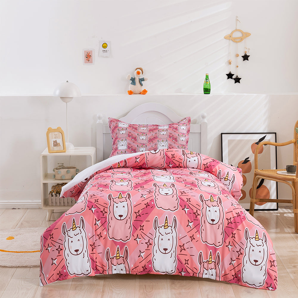 3D Unicorn Pink Pattern Quilt Cover Set Bedding Set Duvet Cover Pillowcases 257- Jess Art Decoration
