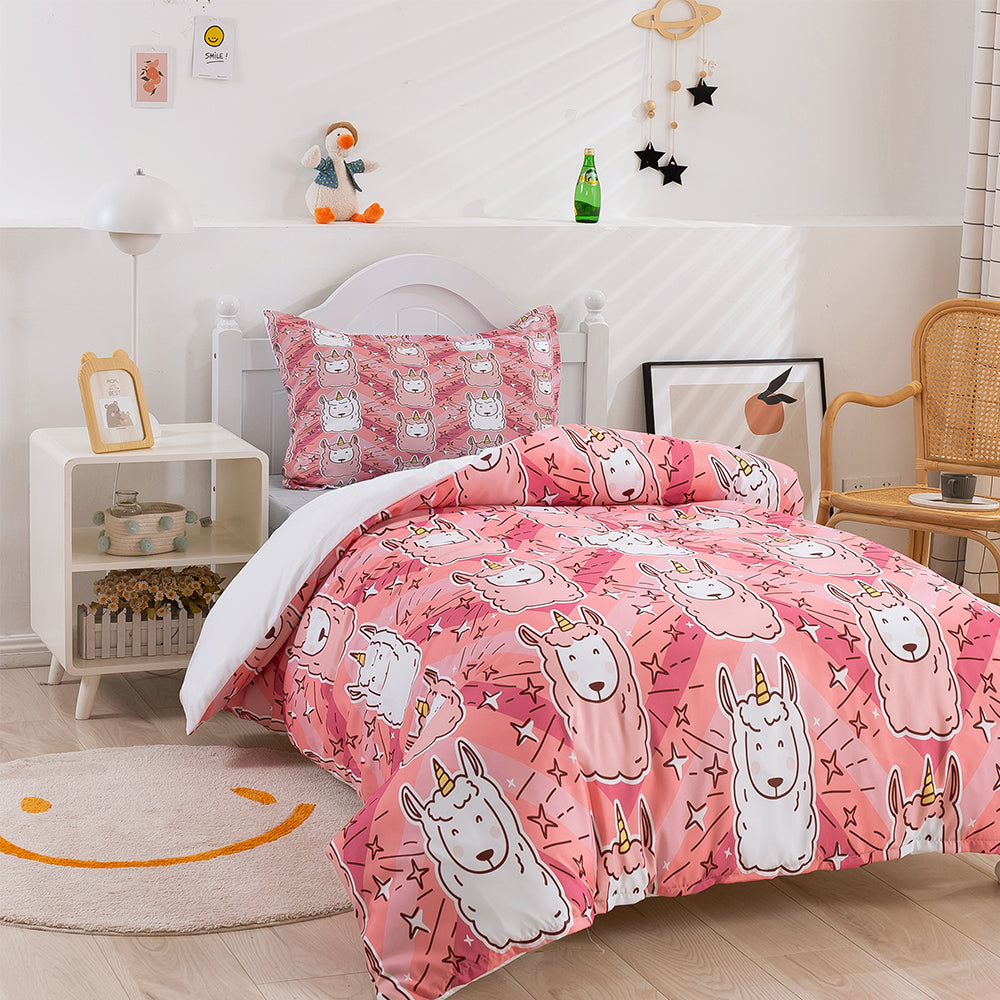 3D Unicorn Pink Pattern Quilt Cover Set Bedding Set Duvet Cover Pillowcases 257- Jess Art Decoration