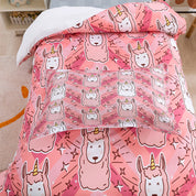3D Unicorn Pink Pattern Quilt Cover Set Bedding Set Duvet Cover Pillowcases 257- Jess Art Decoration