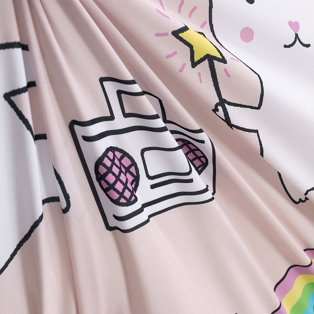 3D Unicorn Cat Rainbow Pink Quilt Cover Set Bedding Set Duvet Cover Pillowcases 258- Jess Art Decoration