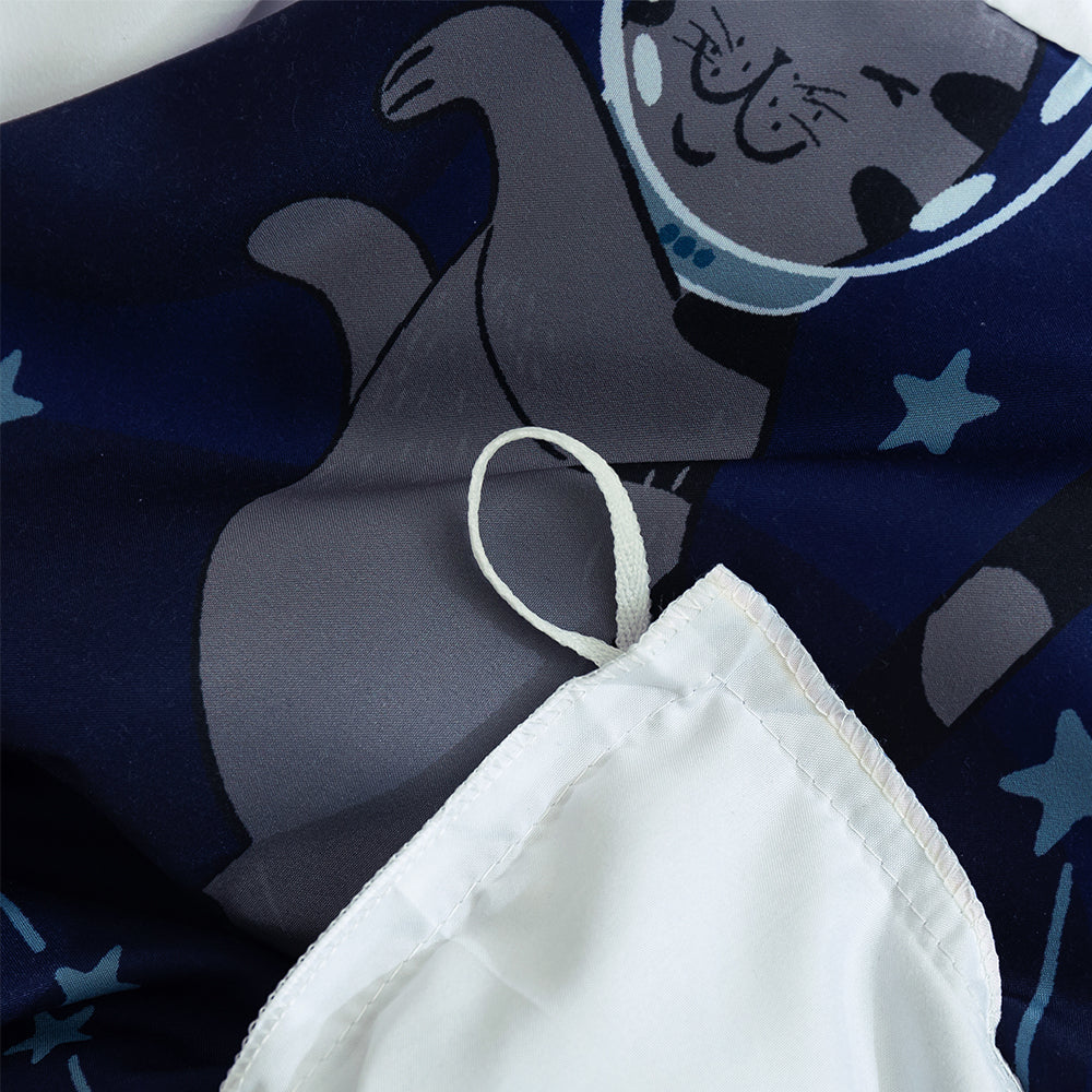3D Cat Spaceman Constellation Blue Quilt Cover Set Bedding Set Duvet Cover Pillowcases 268- Jess Art Decoration