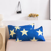 3D Blue Gold Star Quilt Cover Set Bedding Set Duvet Cover Pillowcases 425- Jess Art Decoration