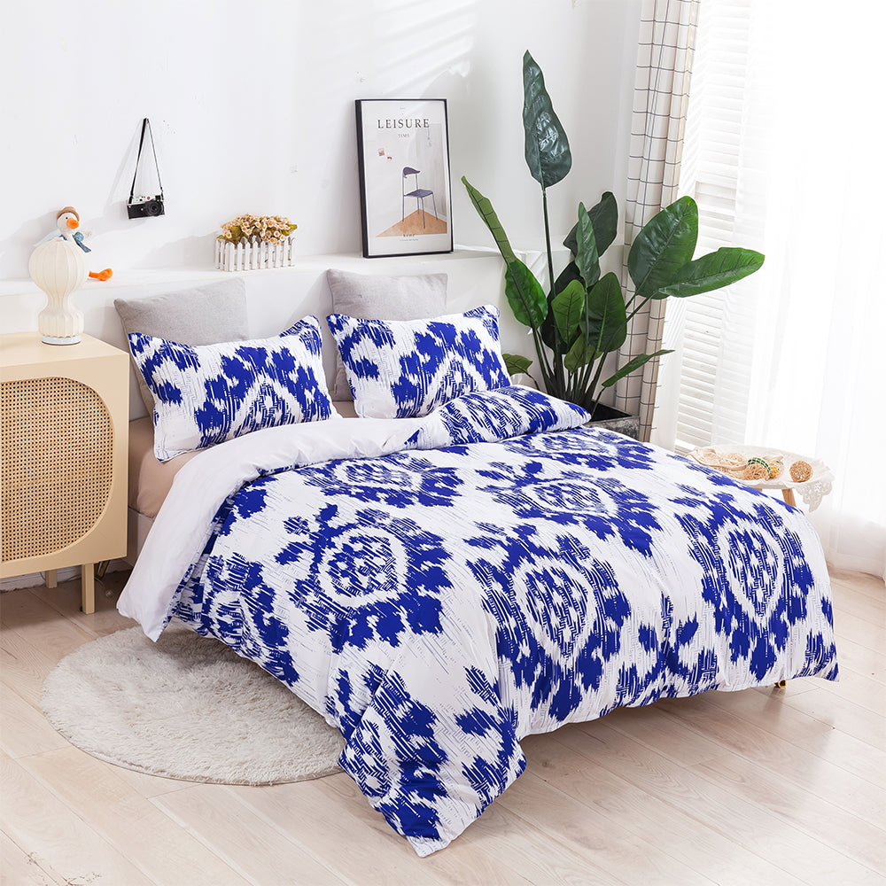 3D Blue Geometric Pattern Quilt Cover Set Bedding Set Duvet Cover Pillowcases 429- Jess Art Decoration