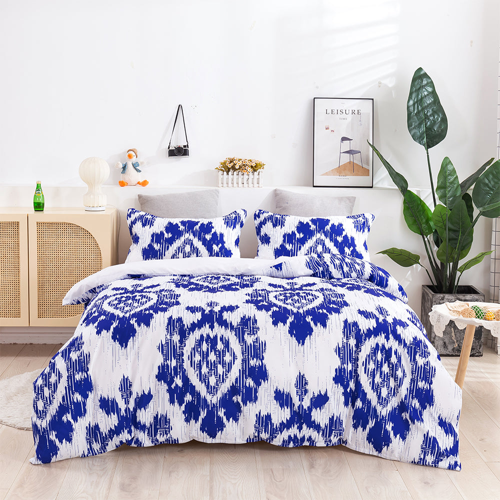 3D Blue Geometric Pattern Quilt Cover Set Bedding Set Duvet Cover Pillowcases 429- Jess Art Decoration